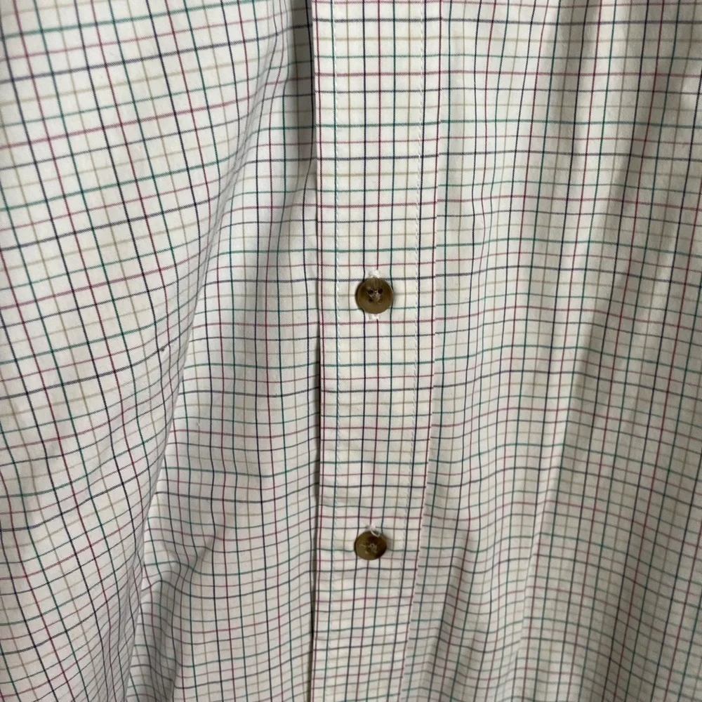 Wrangler George Strait Men's White multicolor Checkered Button Down Shirt size M